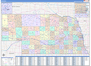 Nebraska  Map Color Cast Style