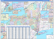 New York  Map Color Cast Style