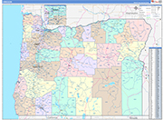 Oregon  Map Color Cast Style