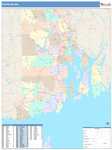 Rhode Island  Map Color Cast Style
