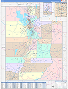 Utah  Map Color Cast Style