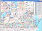 Virginia  Map Color Cast Style