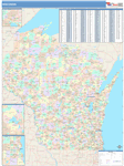 Wisconsin  Map Color Cast Style