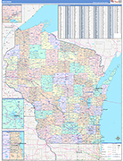 Wisconsin  Map Color Cast Style