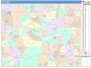 Wyoming  Map Color Cast Style