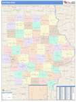Iowa Eastern State Sectional Map Color Cast Style