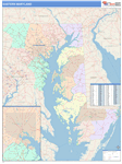 Maryland Eastern State Sectional Map Color Cast Style