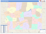 Montana Eastern State Sectional Map Color Cast Style