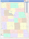 North Dakota Eastern State Sectional Map Color Cast Style