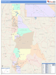 Idaho Northern State Sectional Map Color Cast Style