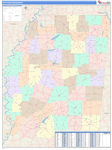 Mississippi Northern State Sectional Map Color Cast Style