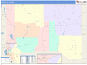 Nevada Northern State Sectional Map Color Cast Style
