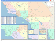 California Southern State Sectional Map Color Cast Style