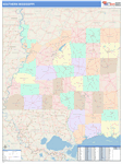 Mississippi Southern State Sectional Map Color Cast Style