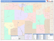 New Mexico Southern State Sectional Map Color Cast Style