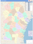 Georgia South Eastern State Sectional Map Color Cast Style