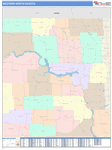 North Dakota Western State Sectional Map Color Cast Style