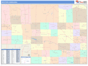 Nebraska Western State Sectional Map Color Cast Style