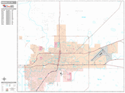 Amarillo Wall Map Premium Style