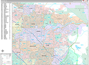 Anaheim  Wall Map Premium Style