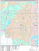 Arlington Wall Map Premium Style