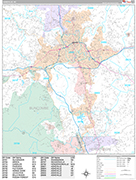 Asheville  Wall Map Premium Style