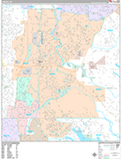 Auburn Wall Map Premium Style