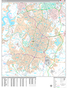 Austin  Wall Map Premium Style