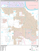 Bellevue Wall Map Premium Style