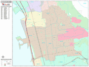 Berkeley Wall Map Premium Style