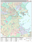 Boston Wall Map Premium Style