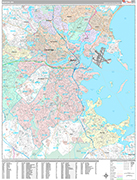 Boston Wall Map Premium Style