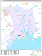 Bridgeport  Wall Map Premium Style