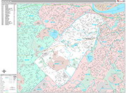 Brookline  Wall Map Premium Style