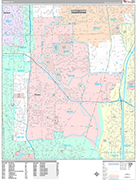 Carson Wall Map Premium Style