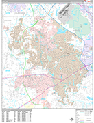 Cary  Wall Map Premium Style