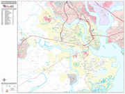 Charleston Wall Map Premium Style