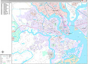 Charleston Wall Map Premium Style