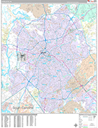 Charlotte  Wall Map Premium Style