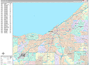Cleveland Wall Map Premium Style