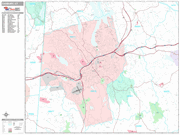 Danbury Wall Map Premium Style