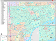 Detroit  Wall Map Premium Style