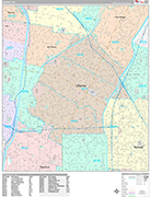 Downey  Wall Map Premium Style