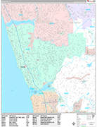 Encinitas  Wall Map Premium Style