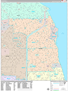 Evanston Wall Map Premium Style