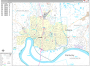 Evansville  Wall Map Premium Style