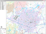 Greensboro Wall Map Premium Style