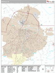 Greenville Wall Map Premium Style