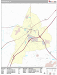 Harrisonburg Wall Map Premium Style