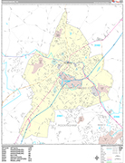 Harrisonburg Wall Map Premium Style